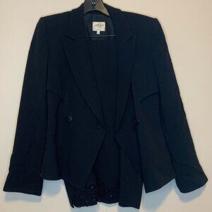 Armani Collezioni Women’s Black Suit Set Skirt & Blazer lightweight Wool Size 8
